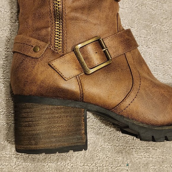 Crown Vintage Chelie Tall Brown Leather Boots - Sz 11 - Picture 4 of 13